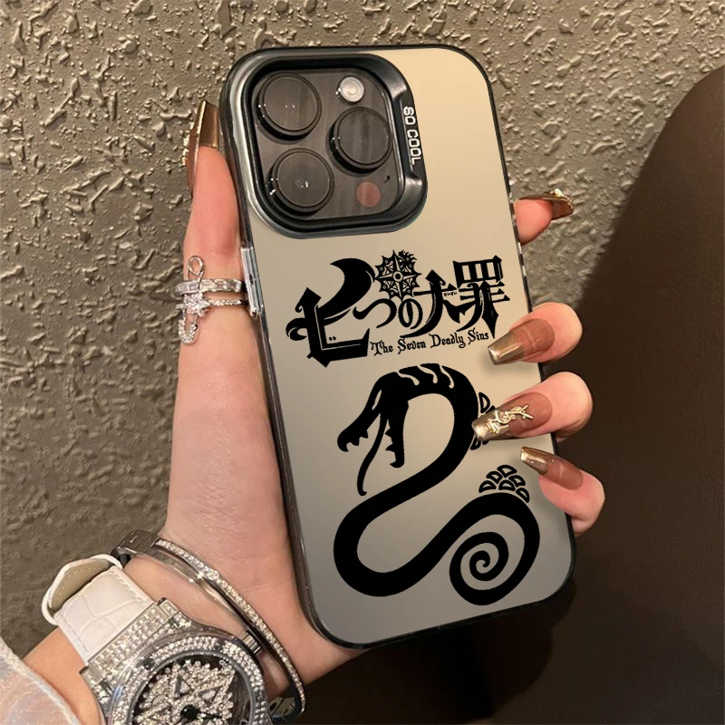 The Seven Deadly Sins Anime Phone Case For Apple iPhone 15 14 13 12 11 Pro MAX XR Colored Silver Plated Inside Cover