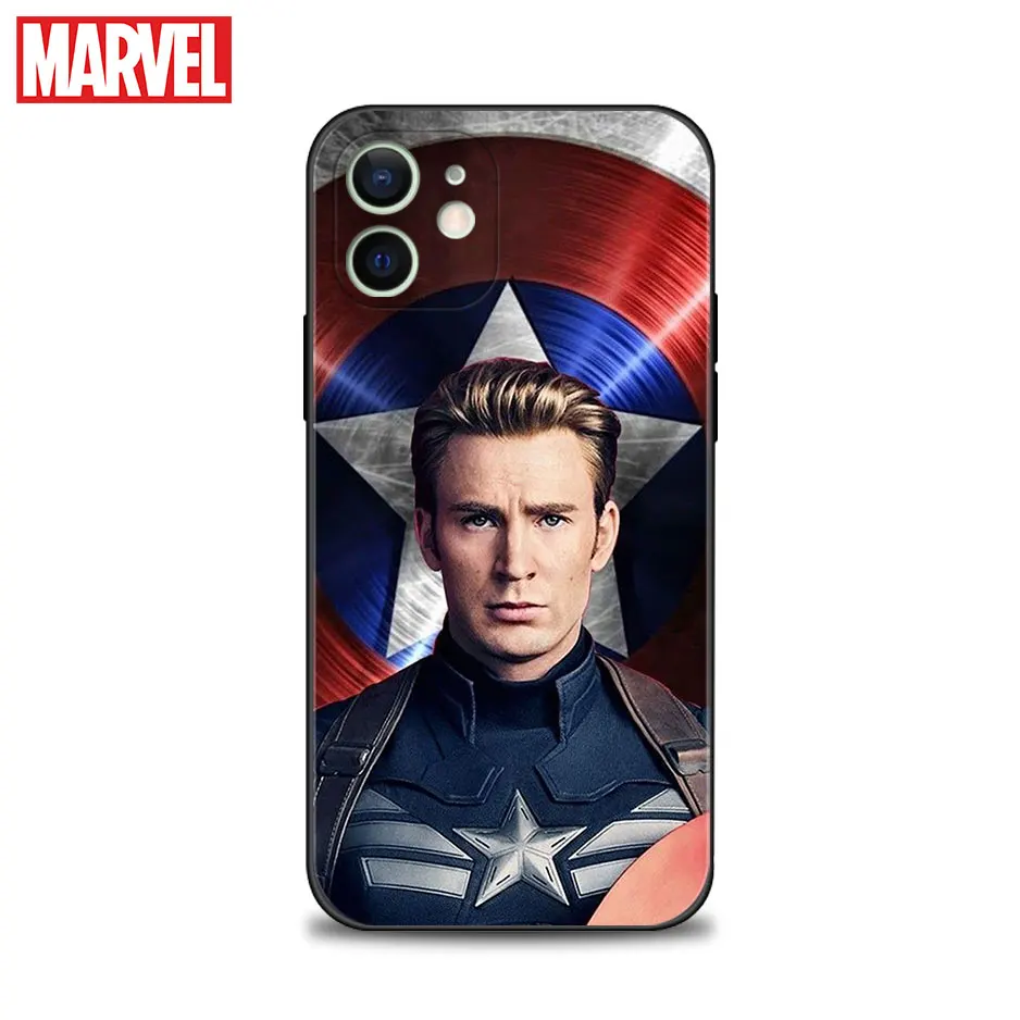 Phone Case For iPhone 15 14 13 11 12 Pro Max XR X 8 7 Plus XS 13mini Cover Silicon Bumper Marvel Captain America Steve Rogers