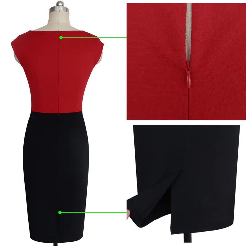 Summer Color Combination Sleeveless Women's Dresses Fashion After Slit Sexy Package hips Female Elegant Office Short Skirt 2025