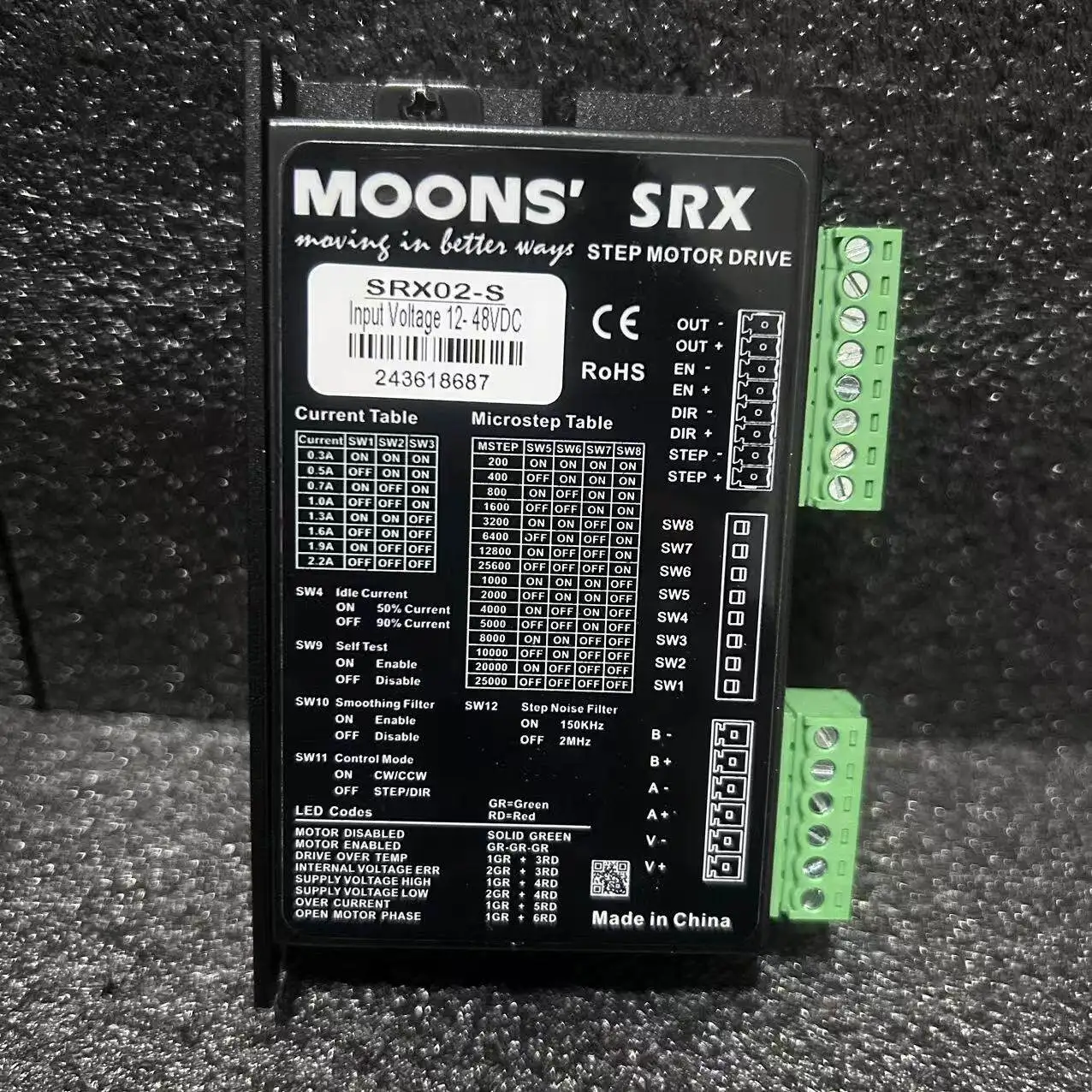 Moons Stepper Motor Driver SRX02-E, SRX02-S, SRX04-S, SRX08-S