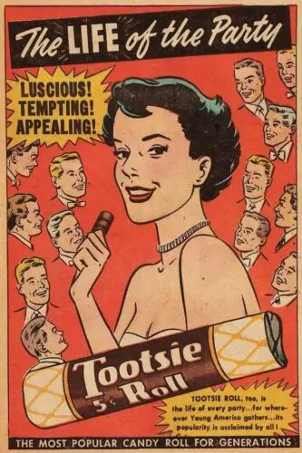 Tootsie Roll-Placa de señal de Metal de estilo Retro Vintage, anuncio de Chocolate