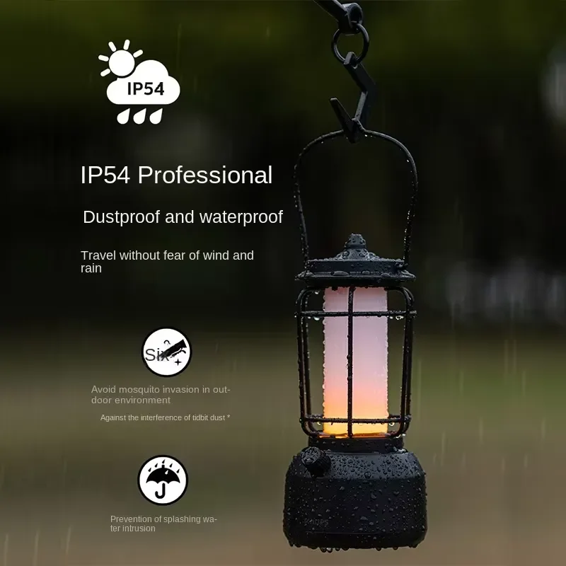 Portable LED Camping Lantern with IP54 Waterproof Rating for Outdoor Tent Hiking Emergency Light Rechargeable Long Battery