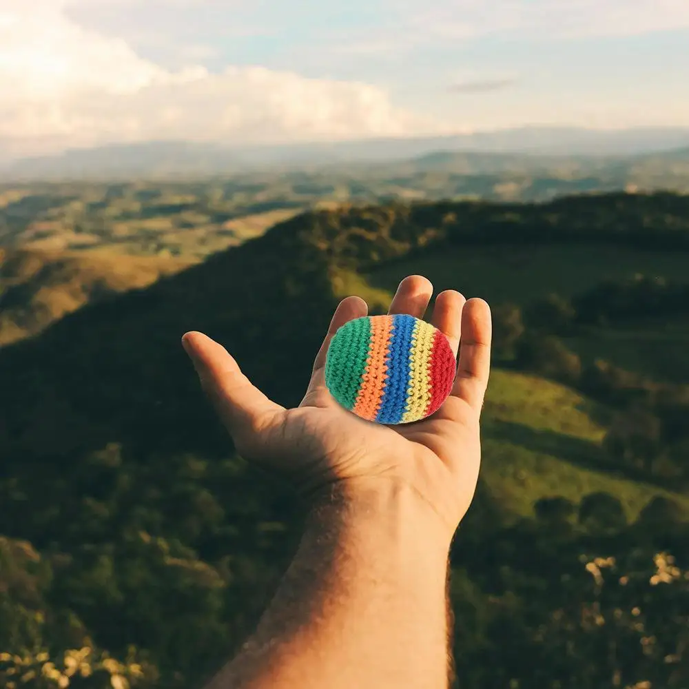 3 pçs bolas de malabarismo coloridas cor aleatória mini crianças brinquedos ao ar livre esfera artesanal fio de lã saco de areia jardim de infância