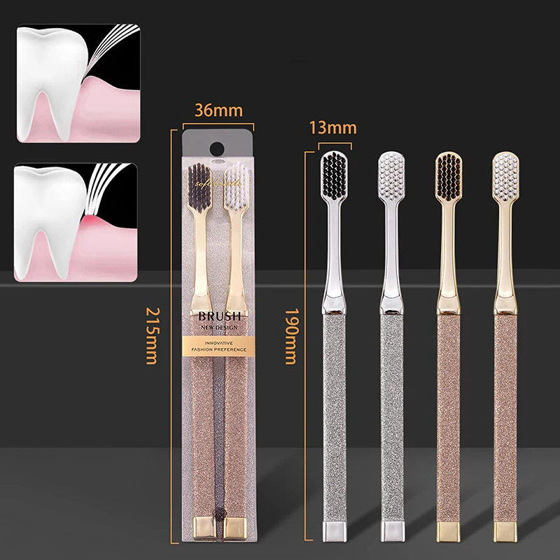 2 個大人の柔らかい毛歯ブラシ歯と歯茎の徹底的なクリーニングのための健康ケアカップル歯ブラシ毎日の使用