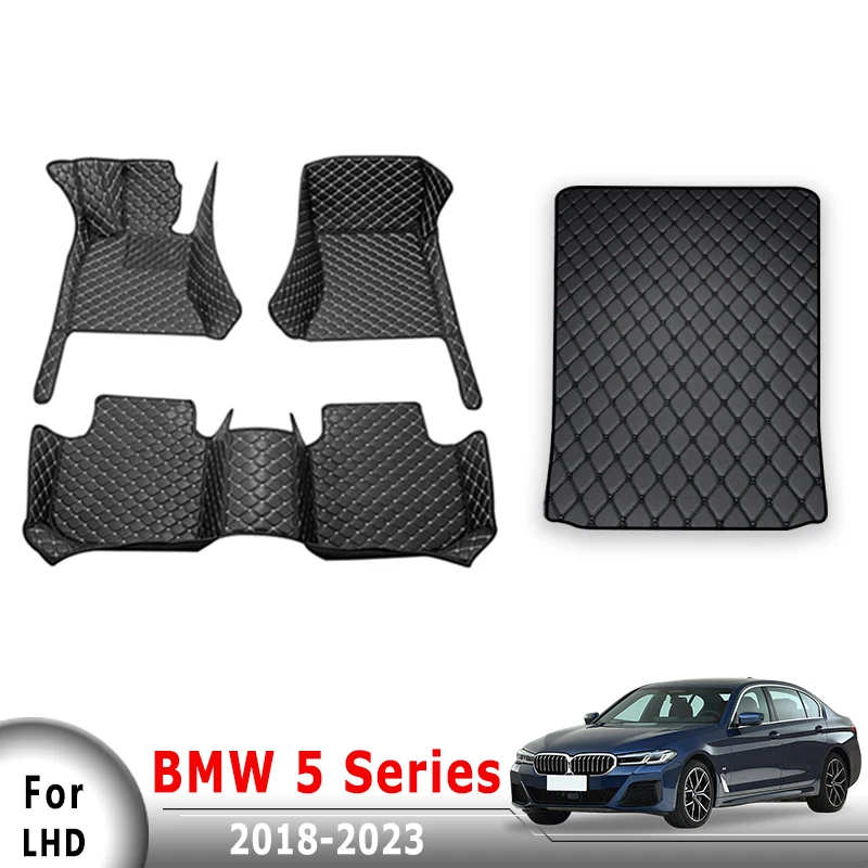 

Автомобильные коврики, коврики в багажник для BMW 5 серии 2018 2019 2020 2021 2022 2023, автоаксессуары, водонепроницаемые чехлы для ног, защищающие от грязи