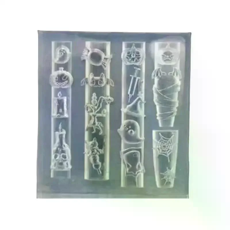 هالوين 3D سيليكون مسمار العفن اليقطين الجمجمة الخفافيش شبح العنكبوت ويب الأظافر قوالب مانيكير تصميم أدوات DIY مسمار الفن الديكور #5