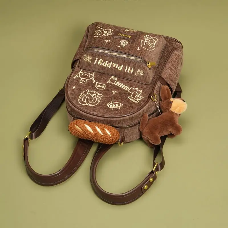 2026 Autumn / Winter Original Fashion New Canvas Women's Bag Simple Casual Versatile Cartoon Pattern Decoration Backpacks Trendy