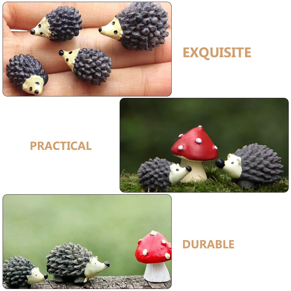 Potted Plants Artificial Decor Hedgehog Ornament Pots for Model Toys Accessories