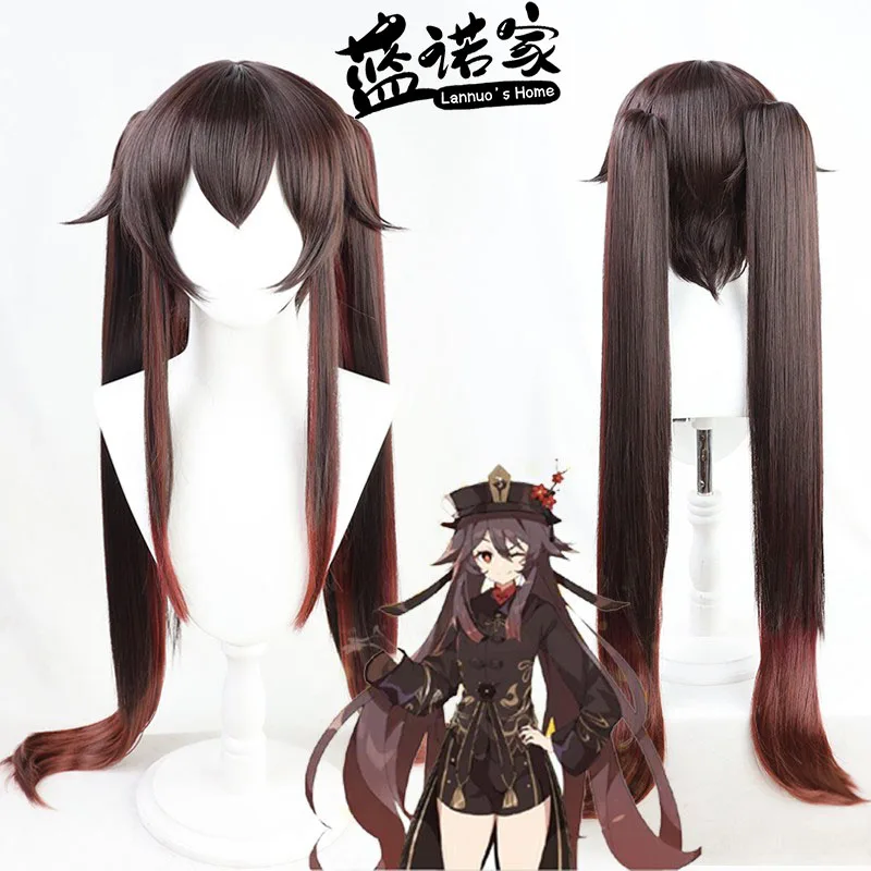 

Genin Impact Hu Tao Cosplay Wig adient Color Fake Hair Scalp Top loween Prop Costume Simulation Ancient Chinese Sle