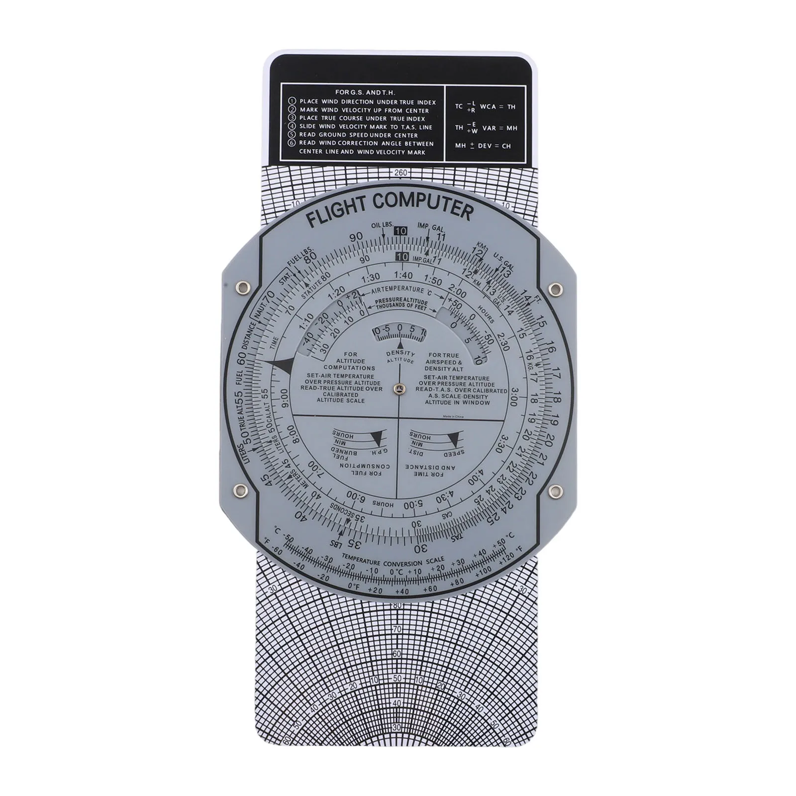 E6B Flight Computer Aviation Plotter Slide Rule Aviation Plotter Circular Slide Rule, Suitable For Aviation Flight Training Tool