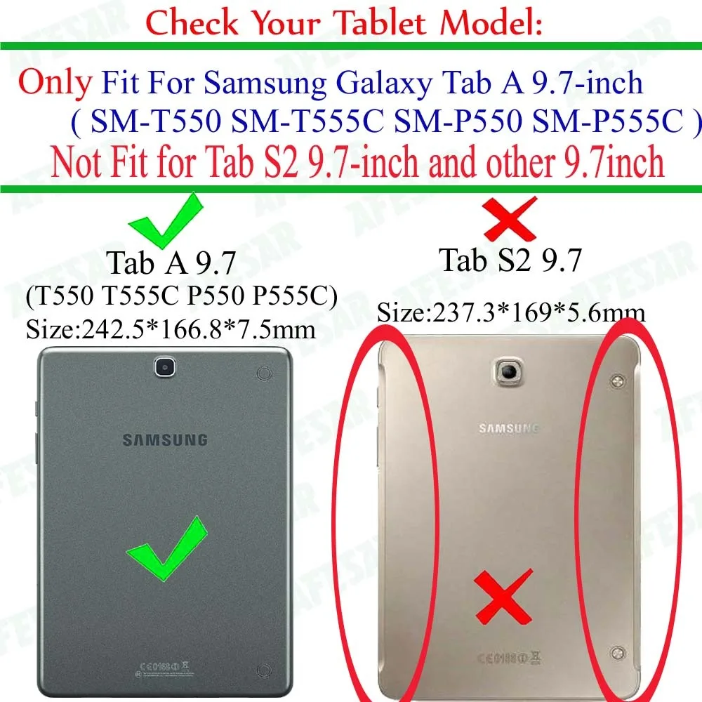 Tri-Folding Stand Funda Case For Samsung Galaxy Tab A 9.7  SM-T550 T555C P550 P555C Tablet  Auto Sleep Leather Case Cover