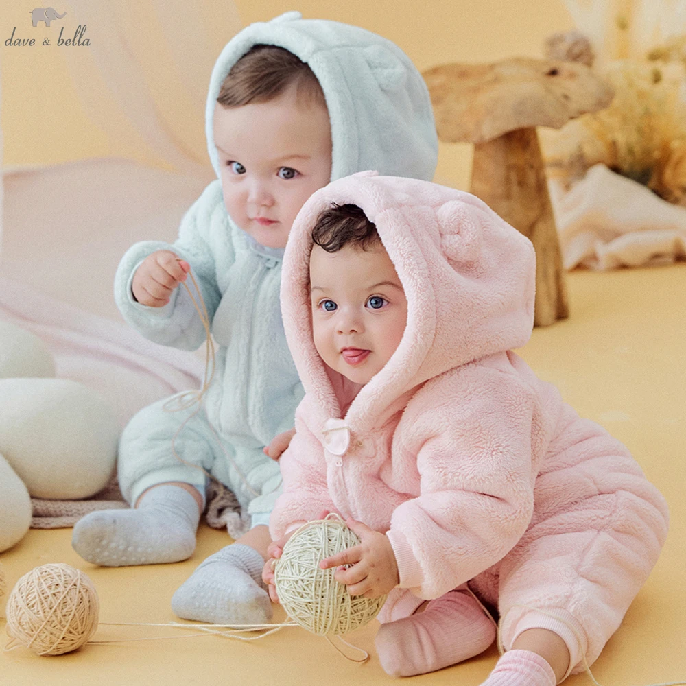 Dave Bella Baby Newborn Jumpsuit Autumn Winter Creeper Girls Boys Fashion Romper Outdoor Warm Baby Jumpsuit DB4254109