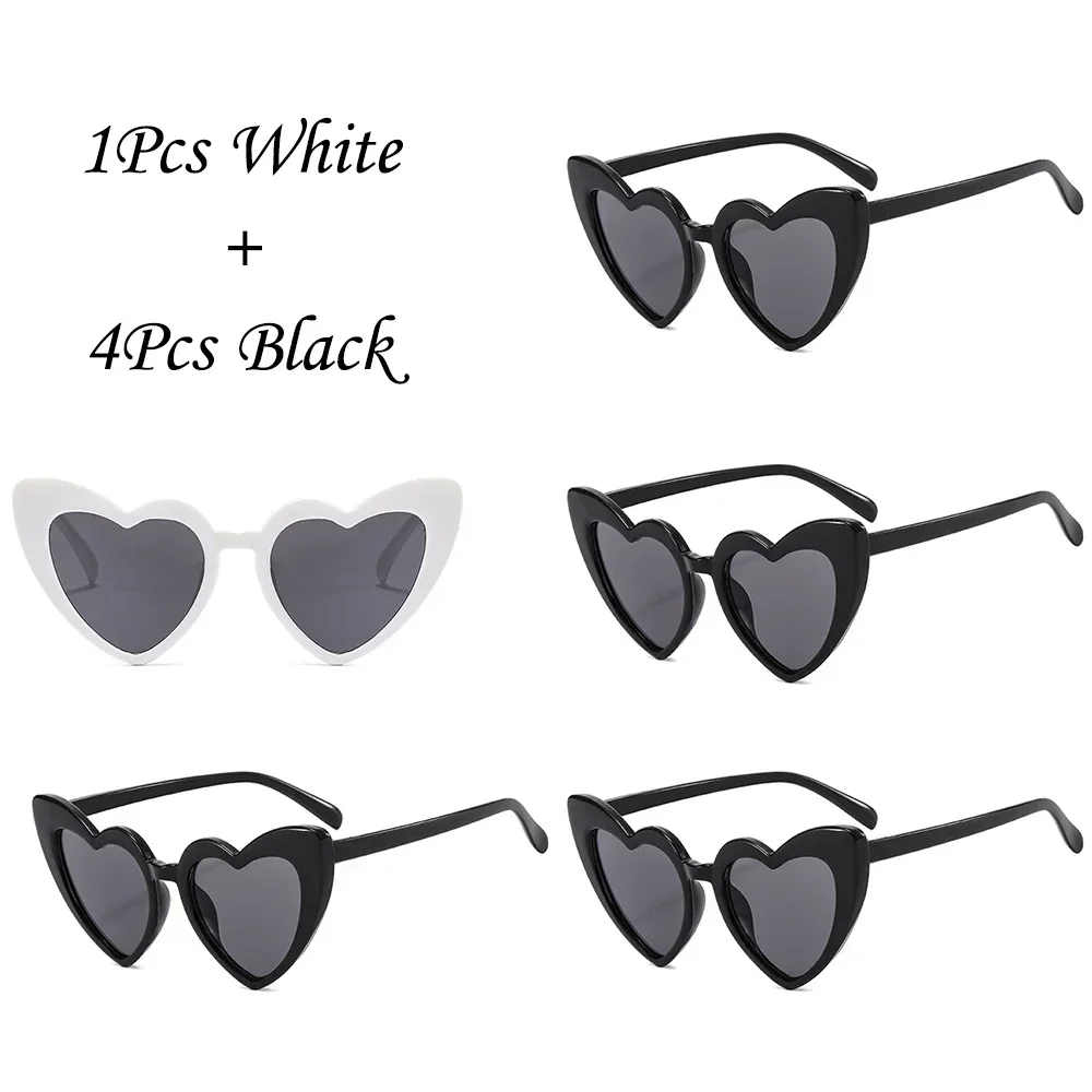 5Pc Bachelorette Party Sunglasses Bride To Be Bridesmaid Gift Heart Shaped Glasses Wedding Bridal Showe Hen Party Decoration