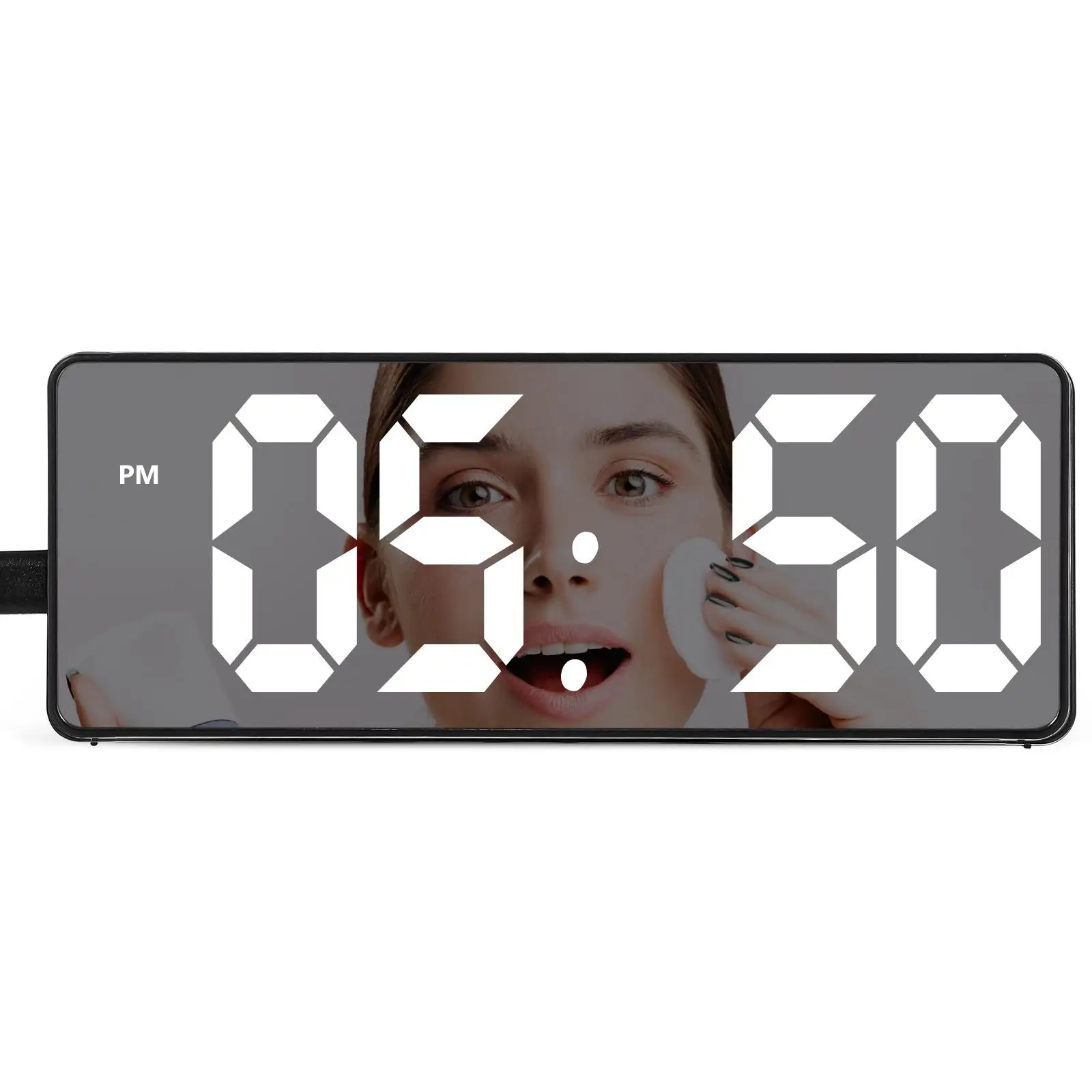 

Зеркало-будильник, четкий дисплей, цифровые часы, декор для спальни, дорожные настольные часы, аксессуары, настольные часы