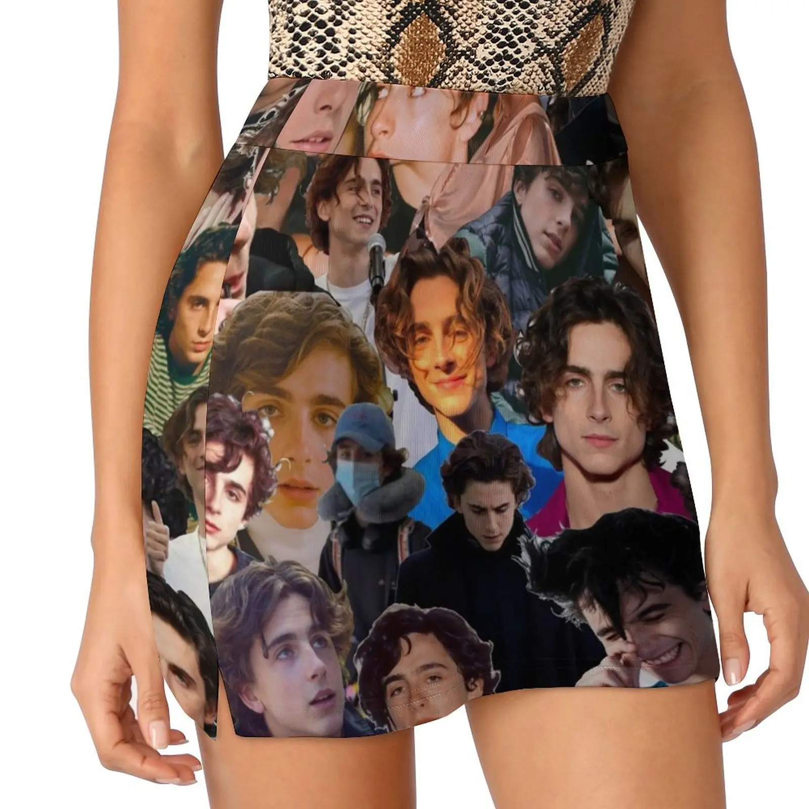 Timothée Chalamet Photo Collage Mini Skirt women's golf wear summer Women clothing dress women summer