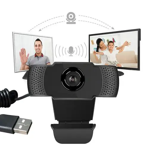 Imagen 2 del producto Nueva Cámara Web 1080P Full HD con Luz LED de Relleno, Micrófono, Conexión USB, Cámara Web para PC, Computadora, Mac, Laptop, Escritorio