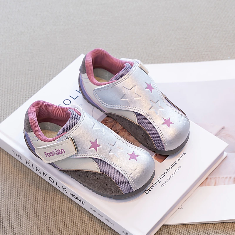 

Baby Girls Spring/Autumn Fashion New Stars Children's Cute Flat-soled Sneakers School Sports Meeting Daily Casual Running Shoes
