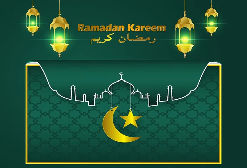 خلفية تصوير Mehofond لعيد مبارك ليالي عربية فوانيس رمضان إسلامية قلعة القمر ديكور الحفلات خلفية استوديو الصور