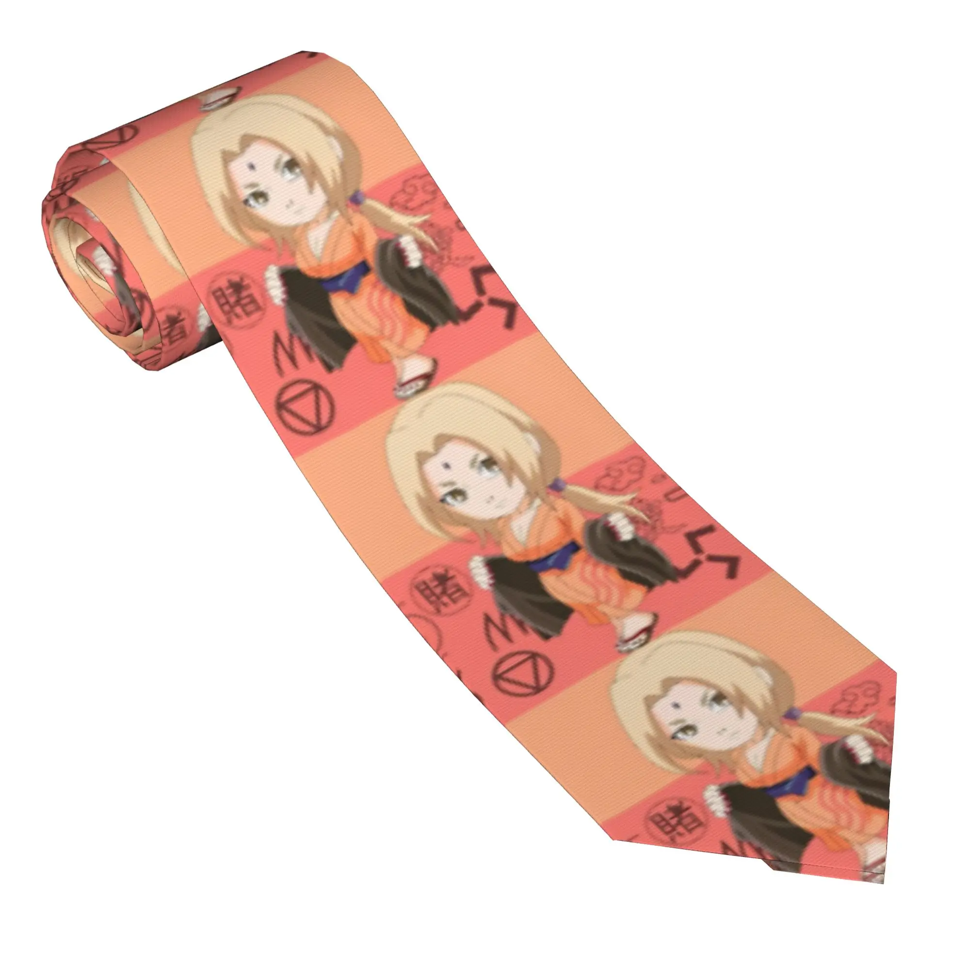 Necktie Sasukes Tsunade Unisex Skinny Polyester 8 cm Narrow Neck Tie Manga for Mens Shirt Accessories Gravatas Wedding Office