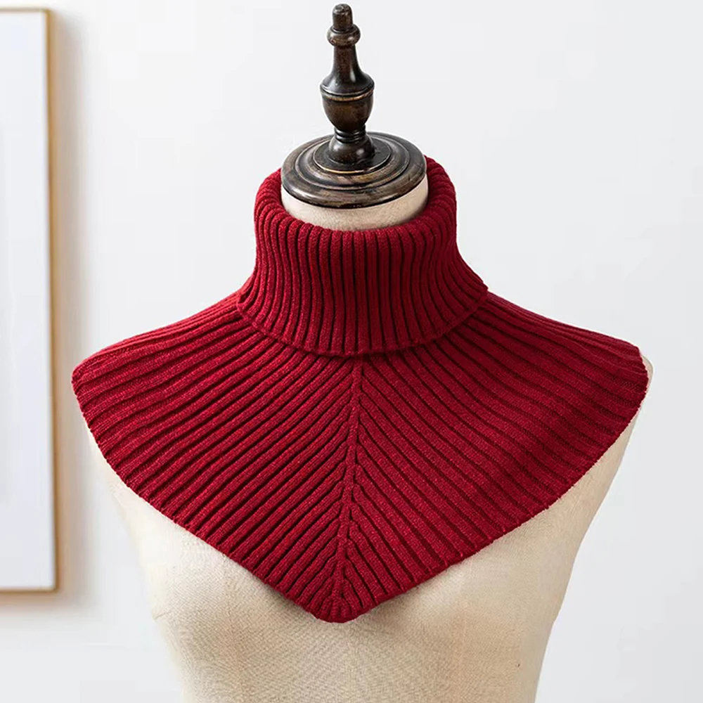 Fake Collar High Collar Scarf Lapel Design Knitted Sweater Decorative Detachable Collars Solid Shoulder Pads Apparel Accessories