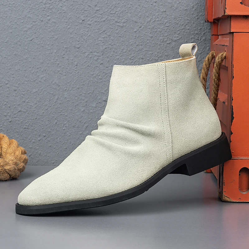 

Мужские высокие ботинки, замшевые однотонные удобные классические деловые мужские ботинки, размер 38-46