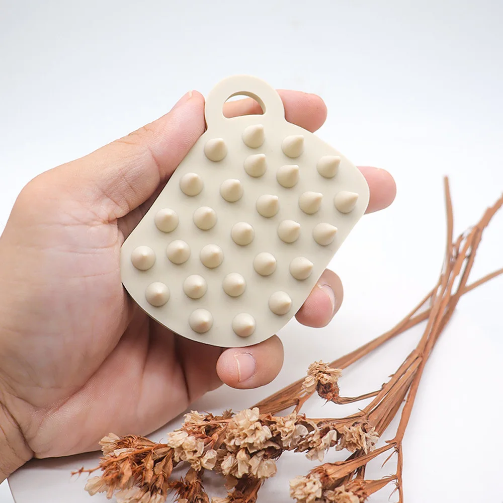Silicone Shampoo Scalp Hair Massager Head Body Scalp Massage Brush Scalp Massage Brush Comb Magic Handle Brush Spa Massage Brush