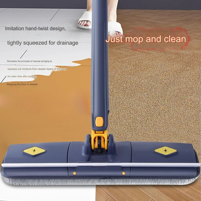 Wash Free Mop 360°Rotatable Clean Mop Microfiber Floor Mop for mitation Hand Twisting Tablet Hand Dry And Wet Floor Cleaning