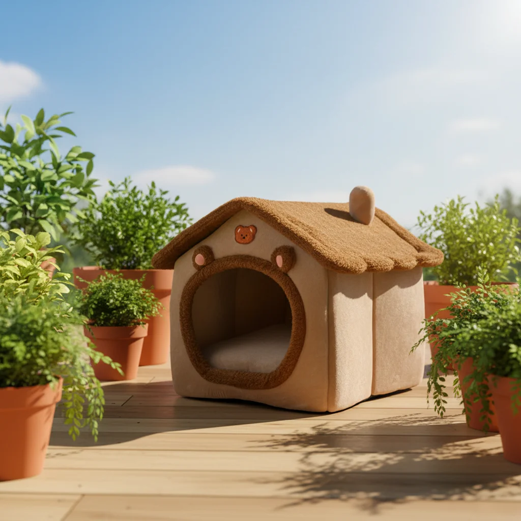 

Kennel Winter Universal Eco-Friendly Cloth Dog House Quadrate Shape 100% Cotton Fill Solid Classic Living Room Removable
