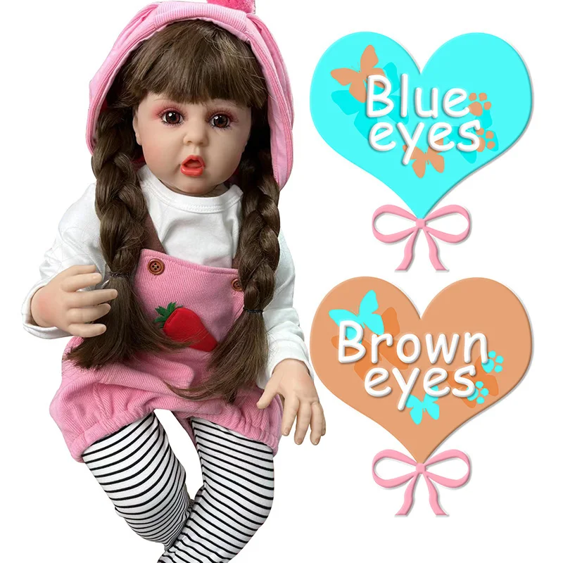 24 Inch Reborn Dolls 60 cm Cloth Body Pretty Girl Baby Doll For Sale Ethnic Doll Kid Birthday Xmas Gifts