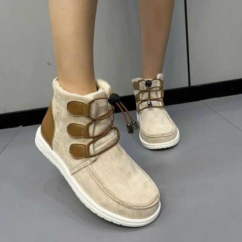 

Women Boots Winter New Thick Bottom Snow Boots Female Plus Velvet Thickened Hairy Cotton Shoes Sexy Woman Plus Size 41 42 43