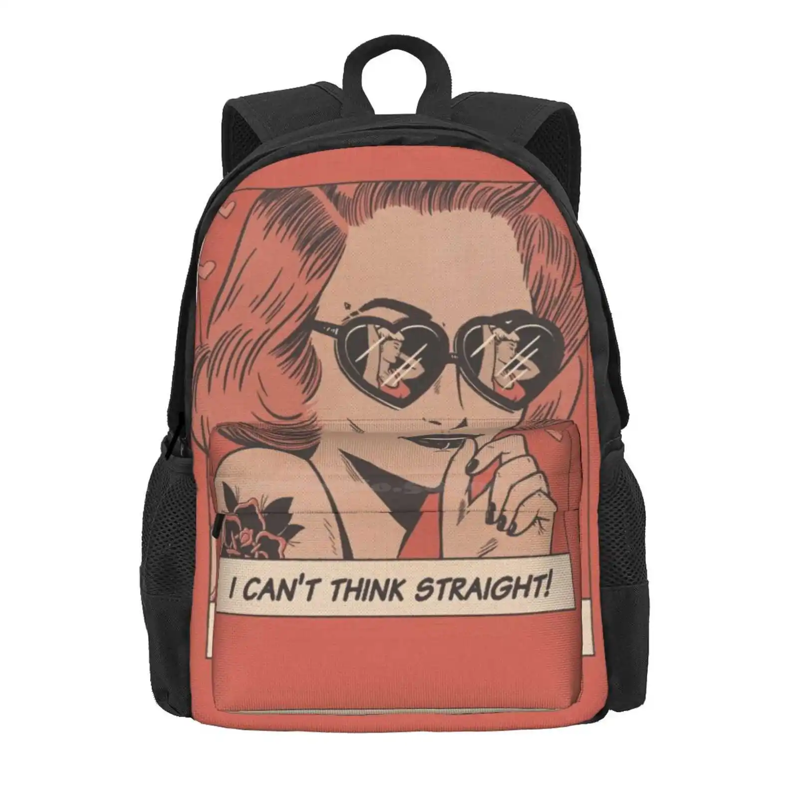 I Can'T Think Straight Hot Sale Schoolbag Backpack Fashion Bags Lesbian Art Sapphic Art Gay Art Lgbtq Queer Vintage Art