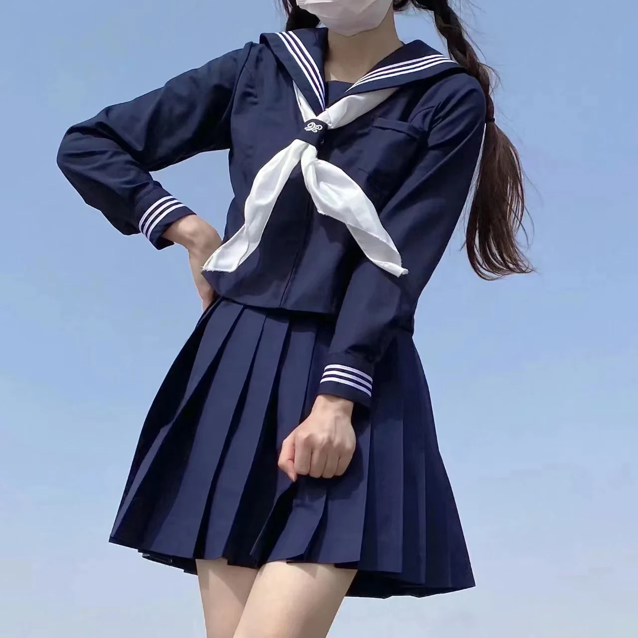 

Japanese Korean High School Uniform Girls Sailor Suit Formal Autumn College Outfits Sweet Fashion Jk Sets Long Mid Short Skirt