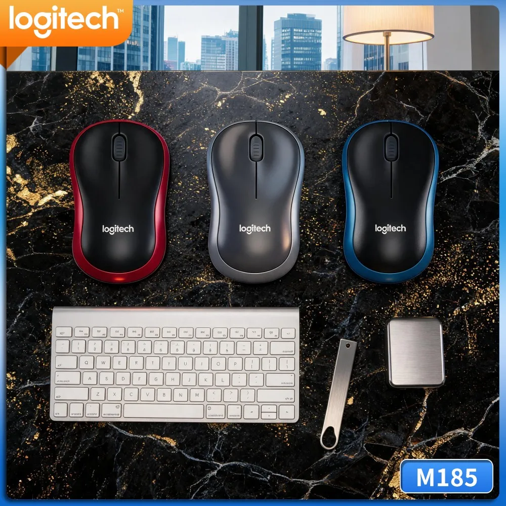 Logitech M185 Student Wireless Mouse, Symmetric Ambidextrous Design, 2.4G Wireless, Handy Size For Laptop Desktop Study Tasks