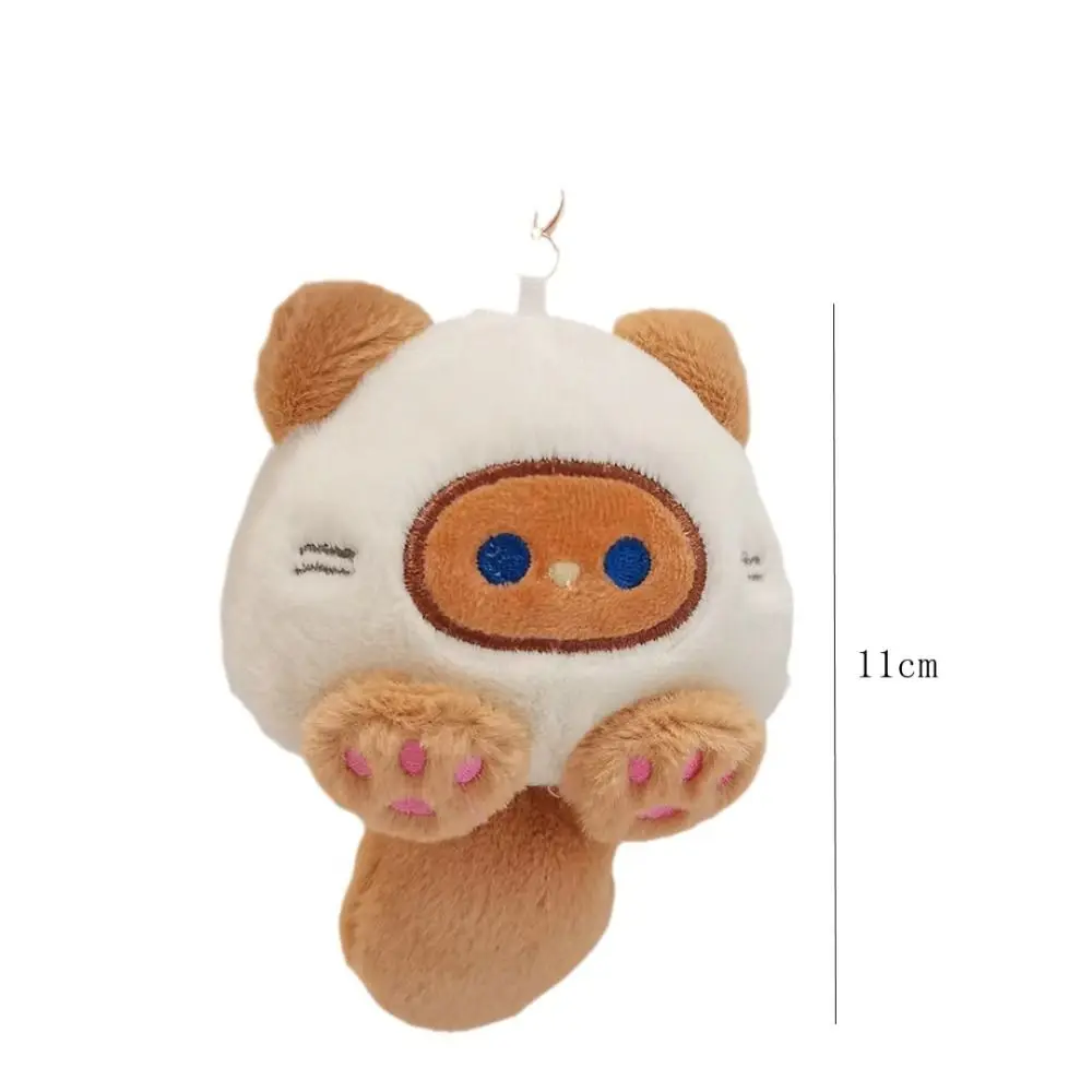 Plush Plush Cat Keychain Squeaking with Sound Squeak Cat Plush Keyring Car Key Ring PP Cotton Plush Cat Doll Pendant