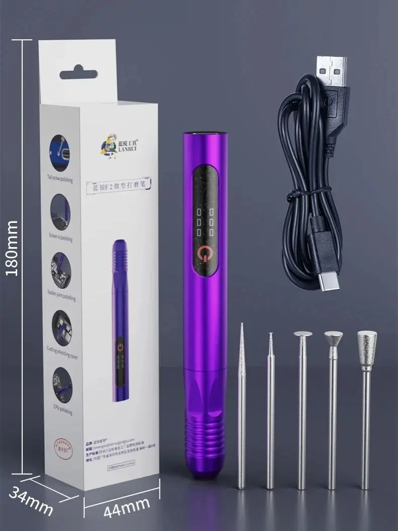 

The Lanrui F2 micro polishing pen adopts a Type-C three-level adjustment design, upgraded with six dedicated polishing heads