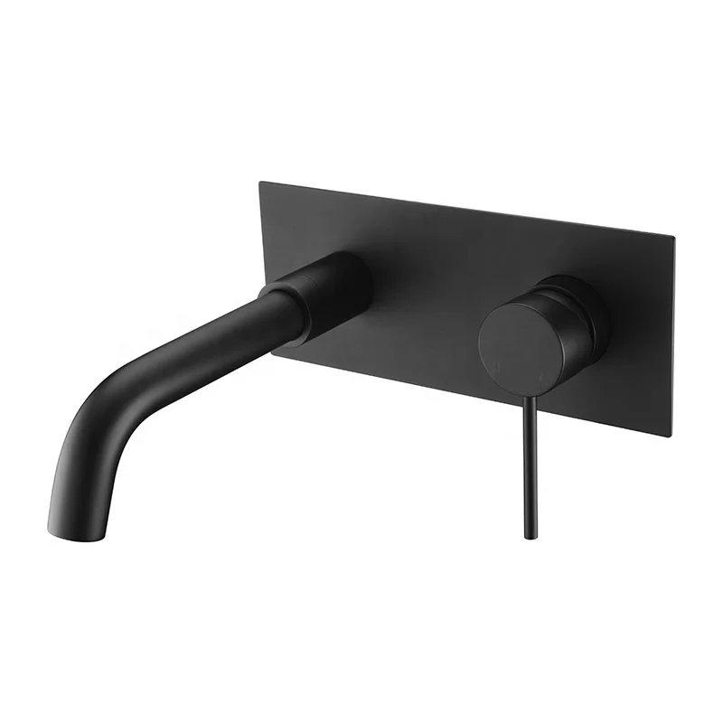 

Wholesale Modern Hotel Bathroom Watermark 304 Stainless Steel Tap Matt Black Wall Mounted Bathroom Faucet Basin Mixer