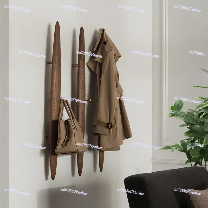 

Simplicity Luxury Nordic Wall Hanging Coat Racks Vintage Coat Stand Black Walnut Solid Wood Bedroom Coat Hat Rack Home Japanese