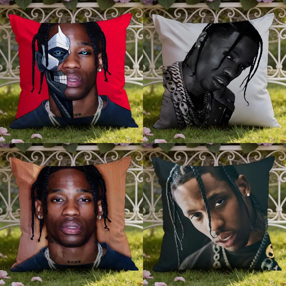Rapper T-Travis Scott Cushion Cover Home & Car Dual-Scene Pi