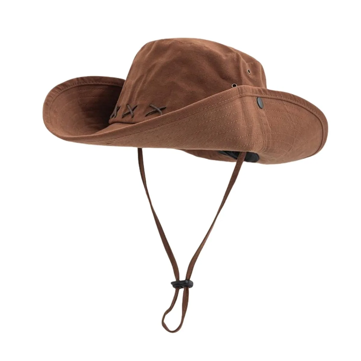 Women\'s Retro Bucket Hat 10cm Wide Brim Cowboy Fisherman Cap Sunscreen Summer Outdoor Fishing Hiking Windproof Bob
