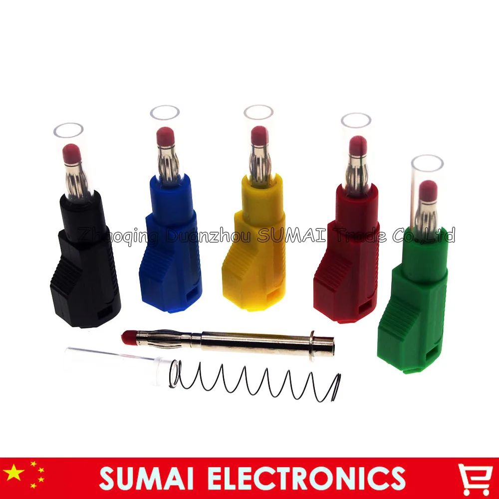 DIY 4mm audio banana plug with Sheath Security for Multimeter,CATII 600V/Max.32A,Nickel plated brass,Five color choose