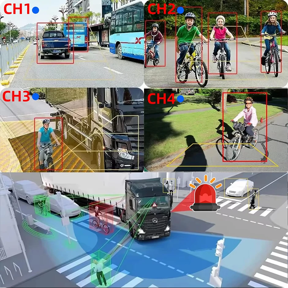 2 كاميرا ركن السيارة اللاسلكية للرؤية الليلية بالأشعة تحت الحمراء مع شاشة AHD مقاس 7 بوصات مع إنذار النقطة العمياء BSD، للشاحنات/RV/المقطورة/المخيم/الرافعة الشوكية #6