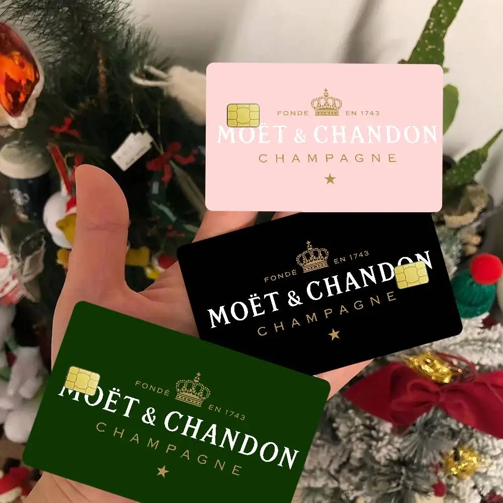 Vinilo Adhesivo Decorativo con Diseño de Anime de la Marca Francesa de Champán Moet & Chandon para Tarjetas de Crédito y Débito con Chip Pequeño y Grande
