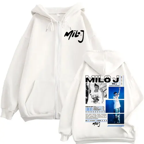Imagen 2 del producto Rapero Milo J 511 álbum Merch cremallera Sudadera con capucha hombres mujeres ropa moda Y2k sudaderas con cremallera Harajuku Hip Hop jerseys chaqueta
