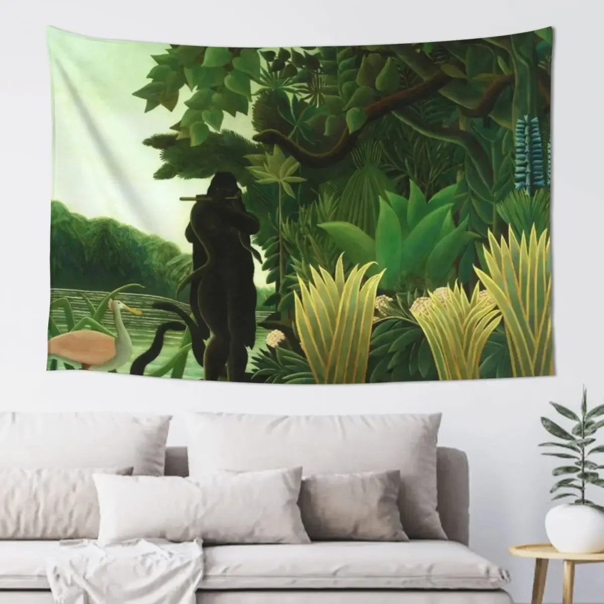 Henri Rousseau The Snake Charmer, 1907 Tapestry Aesthetic Room Decors Wall Decor Hanging Bedroom Decoration Mushroom Tapestry