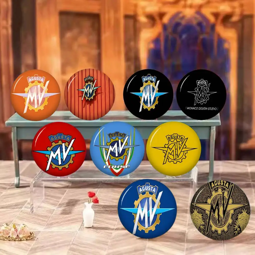 M-MV A-Agusta 58mm Cute Anime Figure Icon Badge Handmade Tinplate Brooch for Backpack Clothes Chest Ornament Gifts
