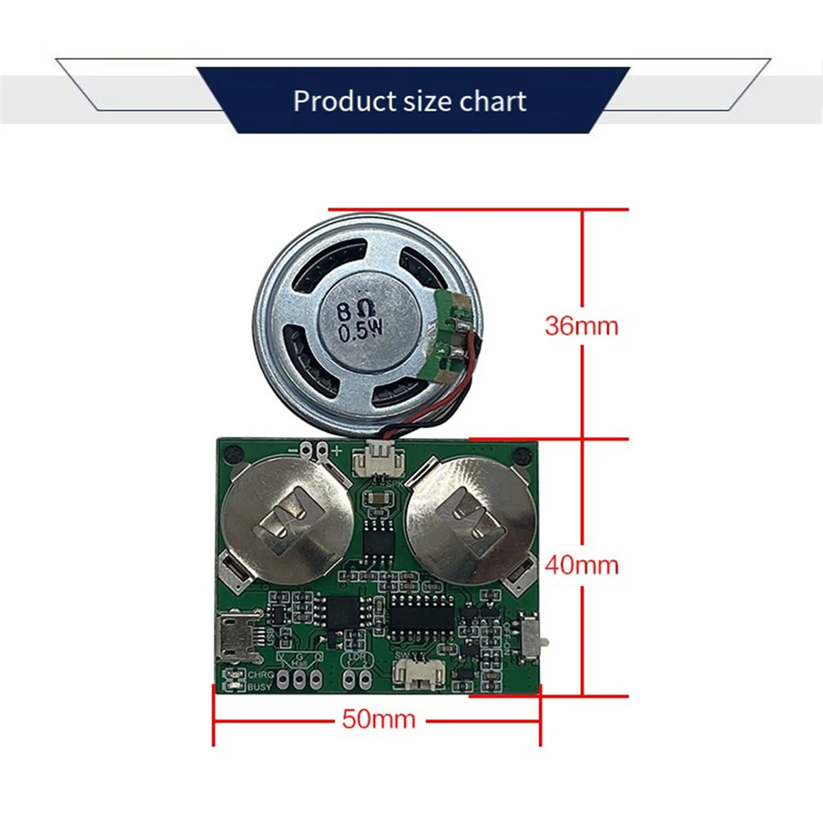 Opneembare Geluidsmodule Knop Controle Sound Chip 8M Mp3 Wav Muziek Voice Speler Programmeerbaar Bord Met Luidspreker Voor Diy