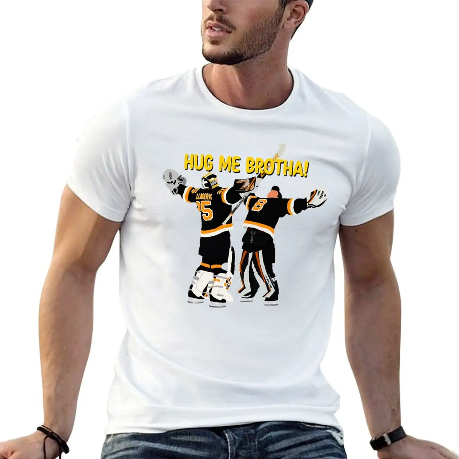 

Serre moi dans tes bras frère! Jeremy Swayman et Linus Ullmark calin T-Shirt man t shirts cotton T-Shirt
