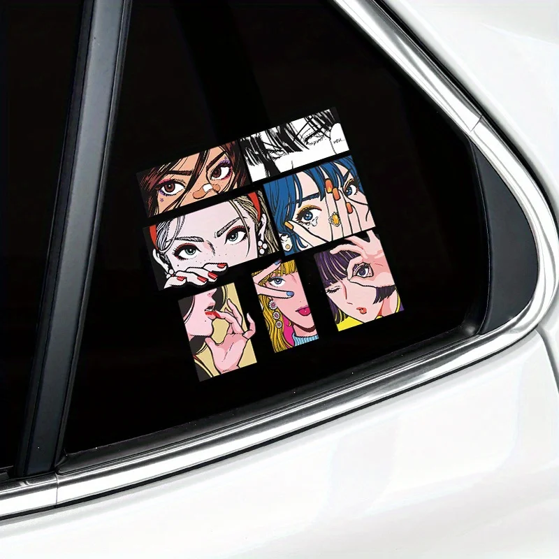 

JDM-style suitable for motorcycle side panels, car body scratches, rear windows anime girl sticker set