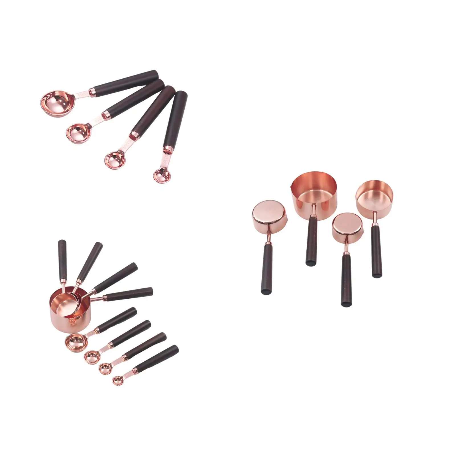 ملاعق قياس من الفولاذ المقاوم للصدأ بمقبض خشبي، مجموعة قياس المطبخ للأداة، ملحقات القهوة #3