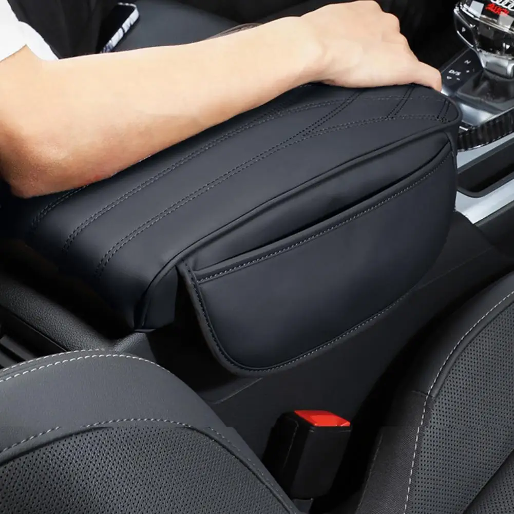 Car Center Console Cover with Side Pockets Waterproof Enhanced Comfort Armrest Box Mat for Car Protection